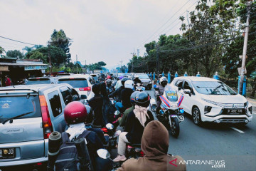 Suasana kemacetan di Puncak Bogor