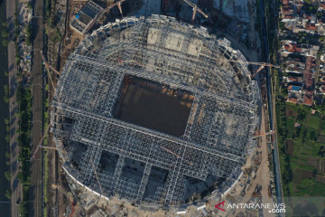 Progres pembangunan Jakarta International Stadium