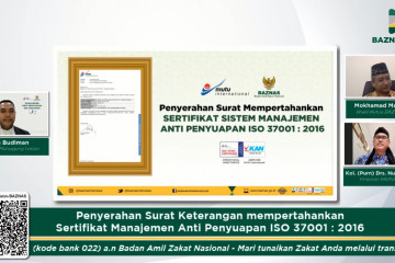 BAZNAS pertahankan sertifikasi manajemen antisuap ISO 37001:2016