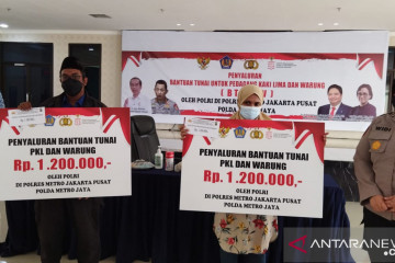 Polrestro  Jakpus salurkan dana BPUM  untuk pedagang mikro dan kecil