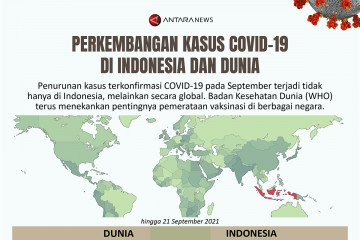 Perkembangan kasus COVID-19 di Indonesia dan dunia