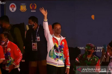Presiden Jokowi menghadiri pembukaan PON XX Papua