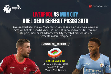 Liverpool vs Man City: Duel seru berebut posisi satu