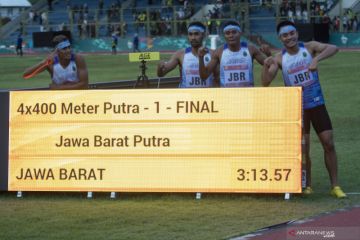 PON Papua: Jabar juara lari 4X400 meter estafet putra