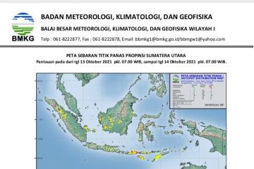 BMKG sebut terpantau ada 31 titik panas di Sumatera Utara