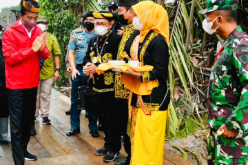Tiba di Tana Tidung, Jokowi disambut adat Tepung Tawar