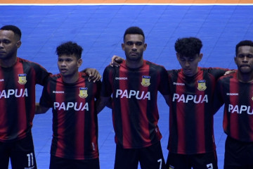Tim futsal Papua unggul di babak pertama semifinal lawan Jatim