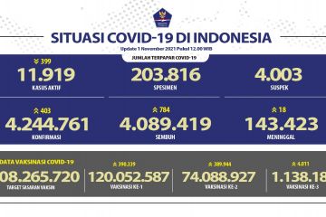 Awal bulan, positif COVID-19 RI bertambah 403 kasus, terbanyak Jakarta