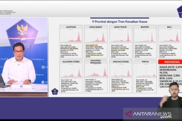 Sembilan provinsi alami peningkatan kasus positif sepekan terakhir