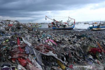 Mengerikan! Lautan sampah di pantai Muncar Banyuwangi