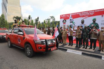 Mobil Masker BNPB di Riau ingatkan warga disiplin protokol kesehatan