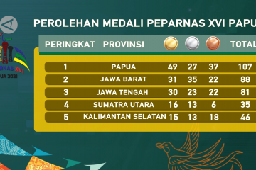 Papua masih kokoh di puncak klasmen medali Peparnas
