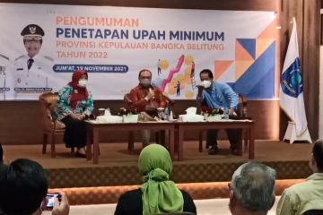 Upah minimum Babel naik 1,08 persen