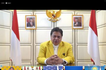 Airlangga ucapkan selamat ultah untuk Partai Rusia Bersatu