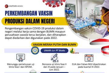 Perkembangan vaksin COVID-19 produksi dalam negeri