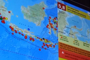 Januari-Desember 1.261 kali gempa guncang Sulteng