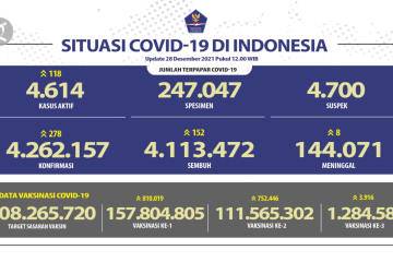 Kasus positif COVID-19 bertambah 278 kasus, terbanyak di DKI Jakarta