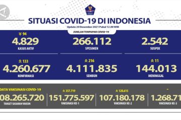 Satgas laporkan 133 kasus baru COVID-19, DKI tertinggi