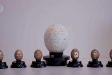 Pengrajin di China sulap cangkang telur jadi karya seni