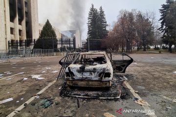 Kondisi kota Almaty di Kazakhtan usai kerusuhan akibat protes kenaikan BBM
