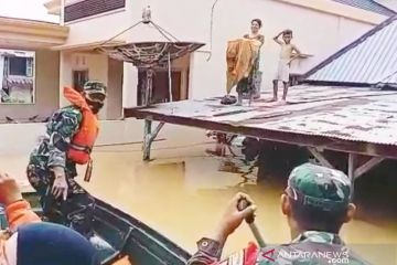 Banjir di Kabupaten Banjar terus meninggi hingga dua meter