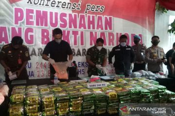 Polri musnahkan barang bukti 244 ribu gram sabu kemasan teh China