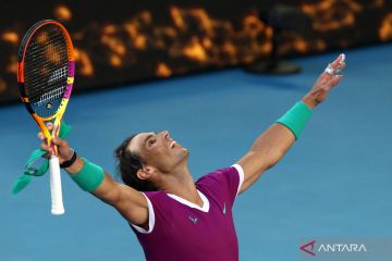 Nadal selamat dari laga lima set menuju semifinal Australian Open