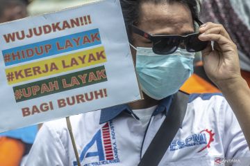 Unjuk rasa buruh di DPR