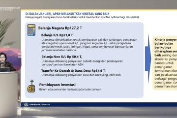 Sri Mulyani sebut realisasi belanja Januari turun 13 persen