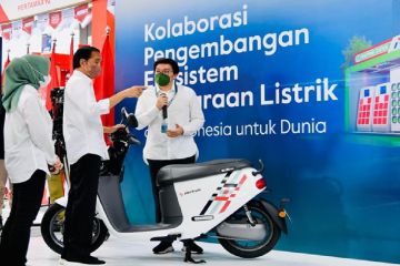 Electrum diresmikan Jokowi, GoRide Electric bisa dipesan di Gojek