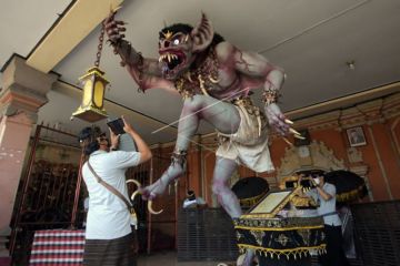 Penilaian lomba Ogoh-Ogoh di Denpasar