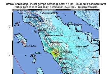 Gempa di Pasaman Barat getarannya dirasakan hingga di wilayah Malaysia