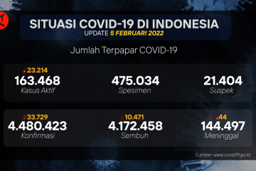 Kasus positif harian Covid-19 bertambah 33 ribu lebih