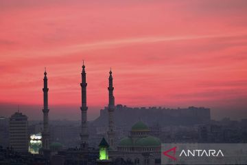Indahnya pemandangan matahari terbit di kota Aleppo Suriah