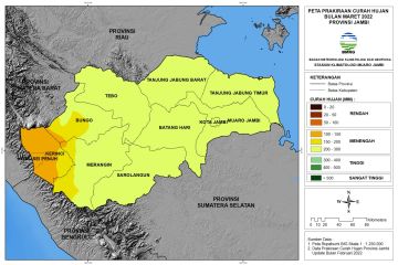 BMKG: Belokan angin sebabkan hujan lebat di wilayah Jambi
