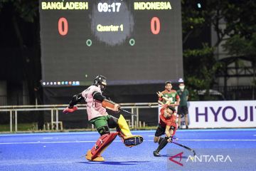 Tim hoki putra Indonesia lawan Bangladesh