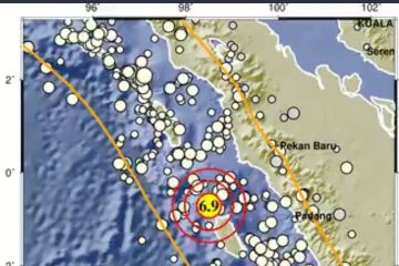 Gempa dangkal M6,9 guncang Nias Selatan akibat subduksi lempeng
