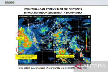 BMKG pantau potensi tiga bibit siklon tropis berdampak pada cuaca