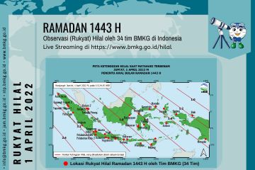 BMKG akan amati hilal penentuan awal Ramadhan pada 1 April 2022