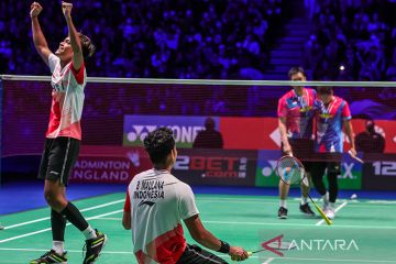 Presiden Jokowi turut rayakan gelar juara All England Bagas/Fikri