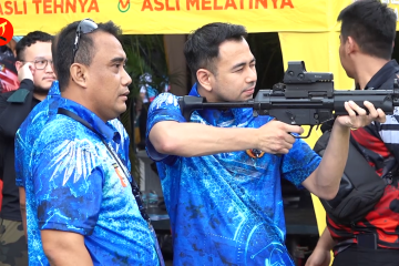 Raffi Ahmad juara lomba tembak di Piala Danpaspampres 2022