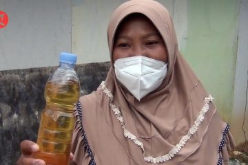 Kaum ibu di Soropia membuat minyak goreng secara tradisional