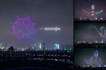 Semangati nakes, pertunjukan cahaya drone digelar di Changsha