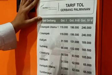 Tarif tol Cipali naik 3 persen mulai hari ini