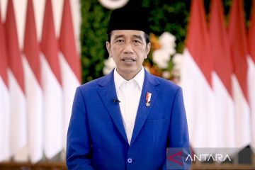 Presiden Jokowi mengucapkan selamat menunaikan ibadah puasa Ramadhan 1443 H