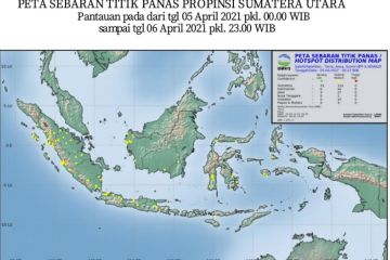 BMKG: Terpantau 15 titik panas di wilayah Sumatera Utara
