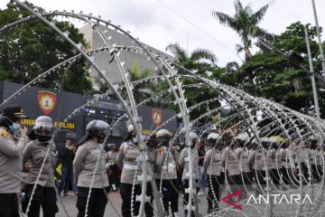 Aparat gabungan memperketat pengamanan demo mahasiswa di Palembang