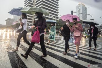 Tiga wilayah di DKI Jakarta berpotensi hujan ringan pada Sabtu