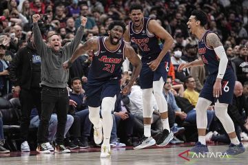 Playoffs NBA: 76ers memimpin 3-0 atas Raptors usai menang 104-101