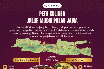 Peta kuliner jalur mudik Pulau Jawa